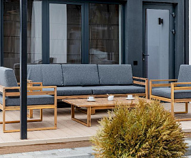 Лаунж-зона Brooklyn Royal Family из дерева, цвет серый