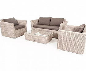 Лаунж-зона Капучино Сингл 4SIS из искусственного ротанга, цвет бежевый