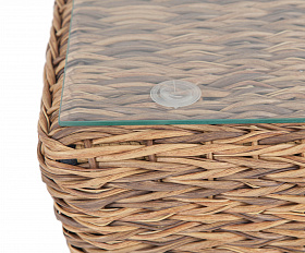 Капучино журнальный столик из искусственного ротанга (гиацинт), цвет соломенный
