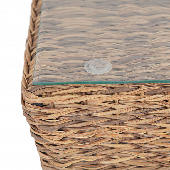 Капучино журнальный столик из искусственного ротанга (гиацинт), цвет соломенный фото 2
