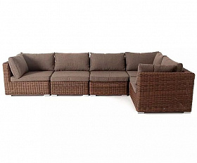 Диван трансформирующийся Лунго 4SIS из искусственного ротанга, цвет коричневый
