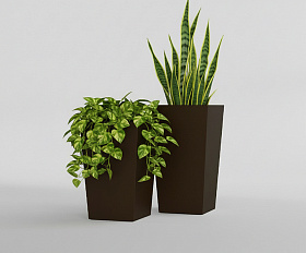 Кашпо Concretika Коник 40x40x70 Дарк браун 8028