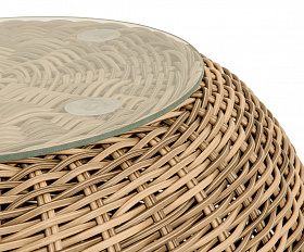 Барселона кофейный столик из искусственного ротанга, цвет соломенный
