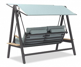 Качели Malmo Brafritid антрацит/зелёный, алюминий/тик