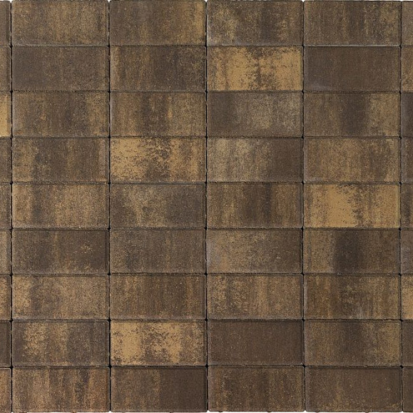 Брусчатка Braer Прямоугольник (кирпич) ColorMix 200х100х40 мм Каштан фото 1