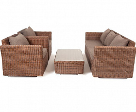 Лаунж-зона Капучино 4SIS из искусственного ротанга, цвет коричневый