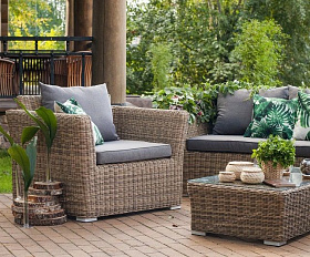 Кресло Капучино 4SIS из искусственного ротанга, цвет соломенный