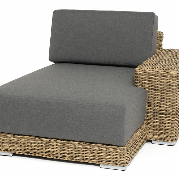 Капри кушетка из искусственного ротанга, цвет соломенный фото 1