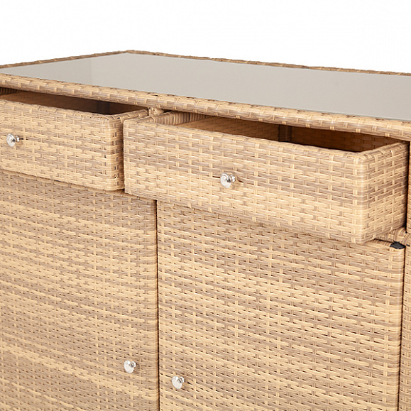 Мальта тумба плетеная из искусственного ротанга, цвет соломенный фото 5