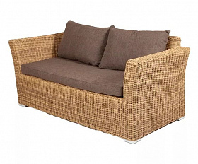 Диван двухместный Капучино 4SIS из искусственного ротанга, цвет соломенный