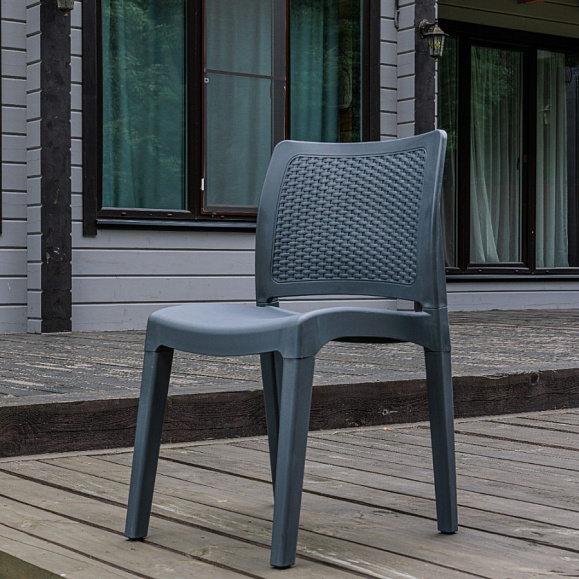 Обеденный стул July Royal Family из пластика, цвет графит фото 2