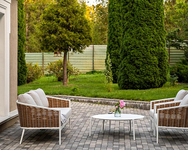 Лаунж-Зона Тоскана 4SIS из искусственного ротанга, цвет соломенный