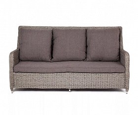 Диван трехместный Гляссе 4SIS из искусственного ротанга (гиацинт), цвет графит
