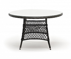 Эспрессо плетеный круглый стол, диаметр 118 см, цвет графит