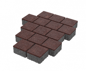 Тротуарная плитка Stellard Квадрат 150x150x80 мм Бордовый
