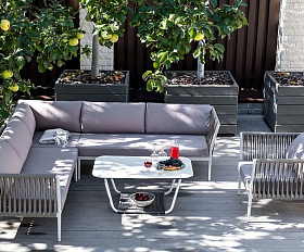 Лаунж-зона модульная Касабланка 4SIS из роупа (веревки), цвет серо-коричневый