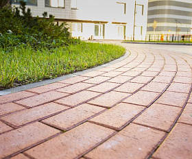 Тротуарная клинкерная брусчатка ЛСР Лондон 200х100х50 мм, красный