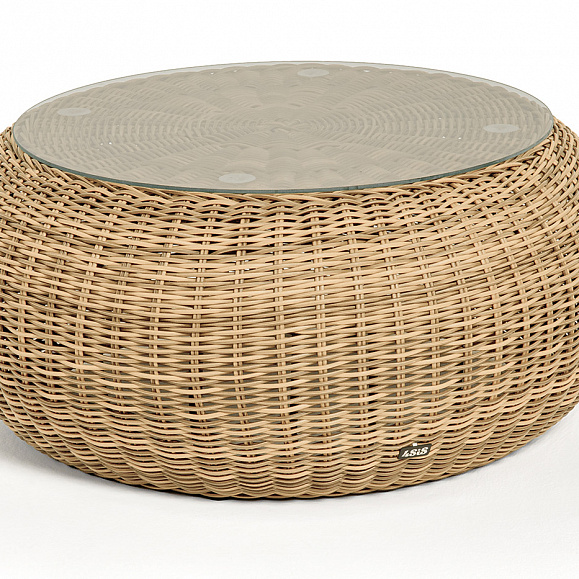 Барселона журнальный столик из искусственного ротанга, цвет соломенный фото 1