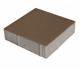 Тротуарная плитка 342 Механический завод Квадрат 300х300х80 мм, Темно-коричневый