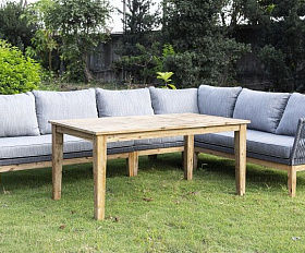 Модуль диванный боковой левый Барселона 4SIS из роупа (веревки), цвет серый