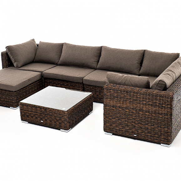 Лунго трансформирующаяся лаунж-зона из искусственного ротанга (гиацинт), цвет коричневый фото 7