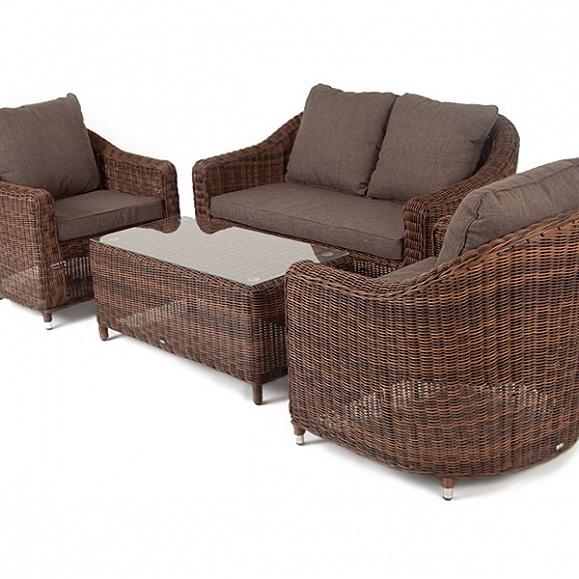 Кон Панна лаунж-зона из искусственного ротанга, цвет коричневый фото 7