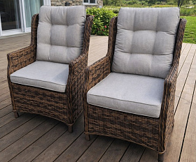 Комплект кресел-реклайнер Luiza Royal Family из искусственного ротанга, цвет коричневый