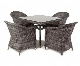 Обеденная группа Фредо 4SIS из искусственного ротанга, цвет графит