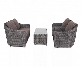 Лаунж-зона Кон Панна 4SIS из искусственного ротанга, цвет графит