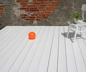 Террасная доска ПРАКТИК КОЭКСТРУЗИЯ Моноколор 4000 или 3000х147х24 мм, цвет Белый жемчуг