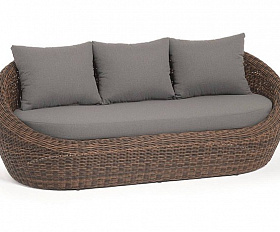 Диван Барселона 4SIS из искусственного ротанга трехместный, цвет коричневый