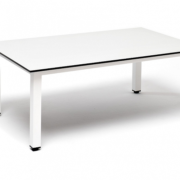 Канны журнальный столик из HPL 90х60, H40, каркас белый, цвет столешницы молочный фото 1