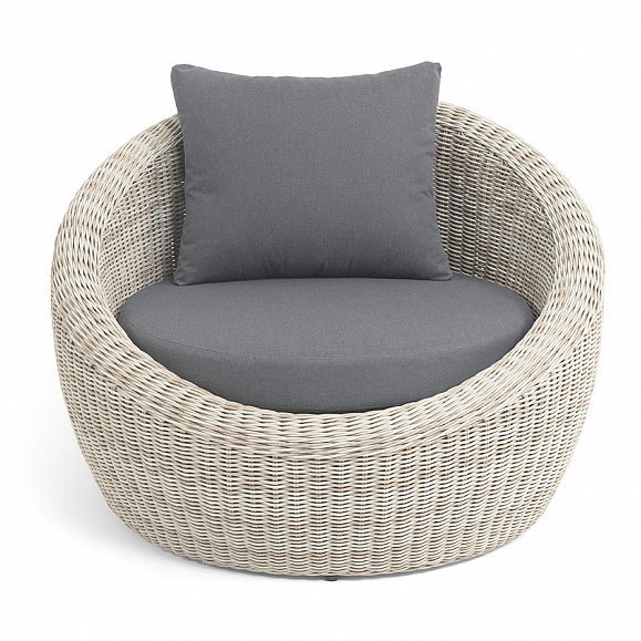 Барселона кресло из искусственного ротанга, цвет бежевый фото 3