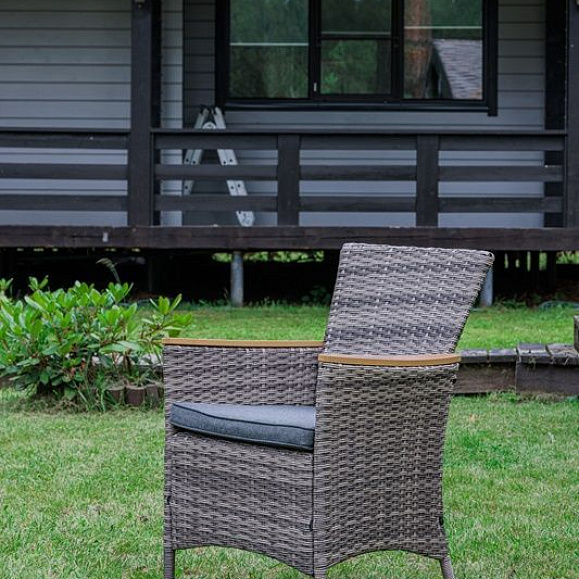 Обеденное кресло Amelia Royal Family из искусственного ротанга, цвет серый фото 2