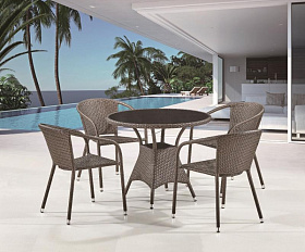 Комплект плетеной мебели T197ANS-W53/Y137C-W53 Brown 4Pcs