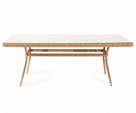 Плетеный стол Латте 4SIS из искусственного ротанга, цвет соломенный