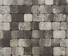 Тротуарная плитка Выбор Классико Листопад А.1.КО.4 Гранит 40 мм Антрацит