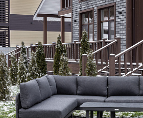 Лаунж-зона Adrian Royal Family с угловым диваном из алюминия