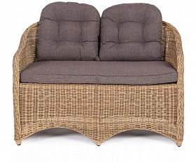 Диван двухместный Равенна 4SIS из искусственного ротанга, цвет соломенный