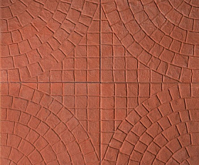 Тротуарная плитка Квадрат 342 механический завод 500х500х40 мм Солнышко, цвет Красный