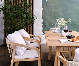 Обеденная группа из акации RIMINI M со столом 170 см Joygarden