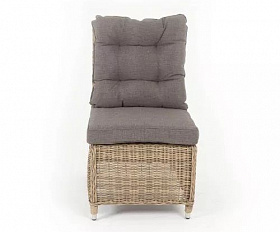 Центральный модуль дивана Бергамо 4SIS из искусственного ротанга, цвет соломенный