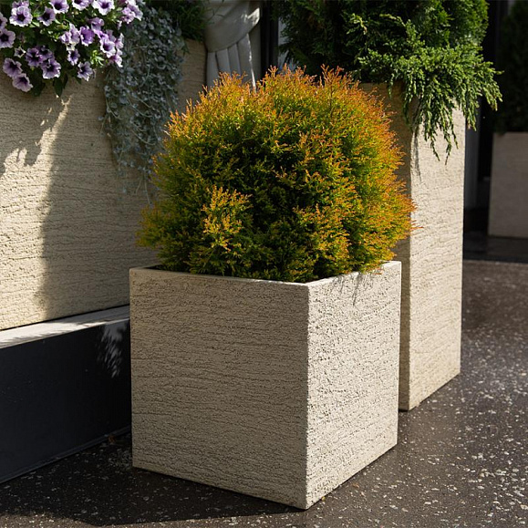 Кашпо Concretika Дивайдер 60x30x50 Эрозия желтый фото 3