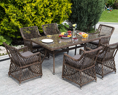 Обеденная Латте 4SIS группа плетеная, цвет коричневый