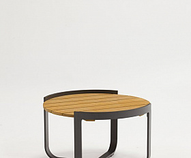 Кофейный столик Boden Brafritid антрацит/натуральный, алюминий/тик