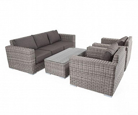 Лаунж-зона Боно 4SIS из искусственного ротанга, цвет серый