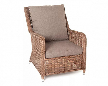 Плетеное кресло Гляссе 4SIS из искусственного ротанга, цвет коричневый