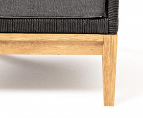 Кресло Канны 4SIS из роупа (веревки), основание дуб, цвет темно-серый