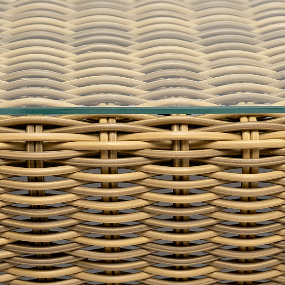 Боно журнальный столик из искусственного ротанга, цвет соломенный фото 5