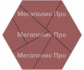 Тротуарная плитка Выбор Оригами Б.4.Фсм.8 80 мм Стандарт Красный